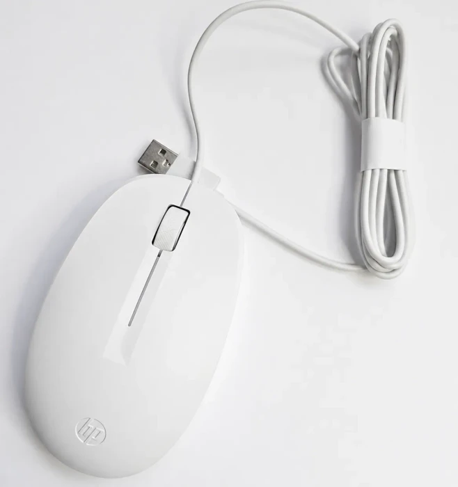 HP 125 Wired Mouse, weiß, USB