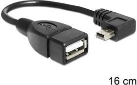 DeLOCK Micro USB-B Stecker gewinkelt 90° auf USB A 2.0 Buchse (83245)