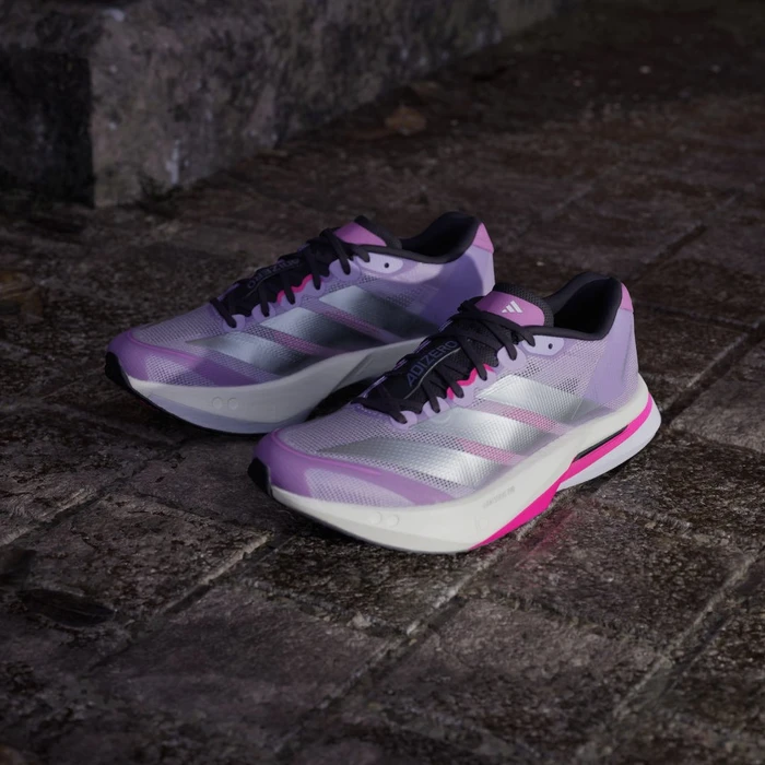 adidas Adizero Boston 13 powder plum/silver metallic/shock pink (Damen)