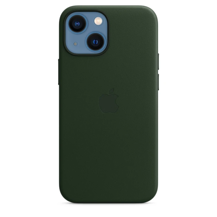 Apple Leder Case mit MagSafe für iPhone 13 Mini schwarzgrün