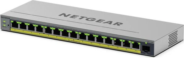 Netgear GS100 Desktop Gigabit Smart Switch, 15x RJ-45, 1x SFP, 180W PoE+