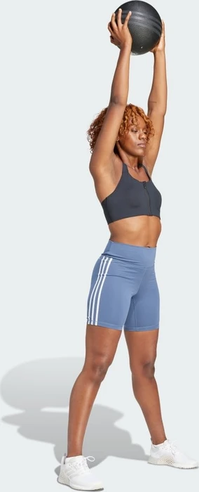 adidas Training Essentials 3-Streifen High-Waisted Hose kurz preloved ink (Damen)