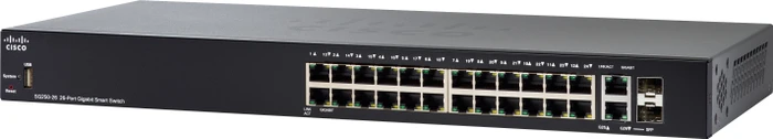 Cisco SG250 Rackmount Gigabit Smart Switch, 24x RJ-45, 2x RJ-45/SFP