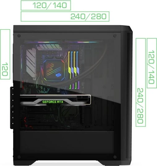 Endorfy SilentiumPC Ventum VT4V Evo TG ARGB, Glasfenster