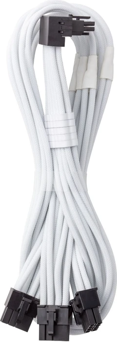 CableMod C-Series Pro, 12VHPWR Kabel, Corsair Type 4, 3x 8-Pin PCIe Stecker auf 16-Pin PCIe 5.0 12VHPWR Stecker, Adapterkabel, 90°, Variante A, weiß, 60cm