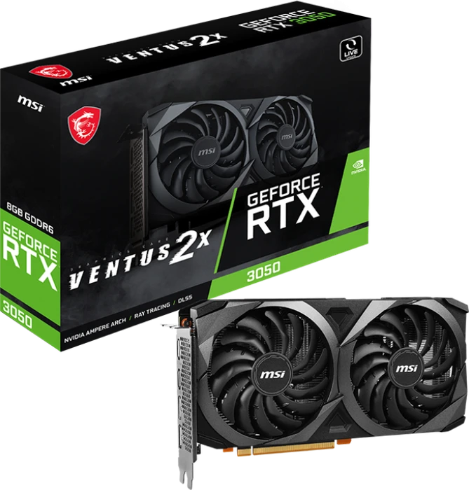 MSI GeForce RTX 3050 Ventus 2X 8G V1, 8GB GDDR6, 2x HDMI, 2x DP