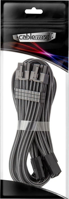 CableMod Pro ModMesh 8+8-Pin PCIe Extension, 8+8-Pin PCIe Verlängerungskabel, carbon, 45cm