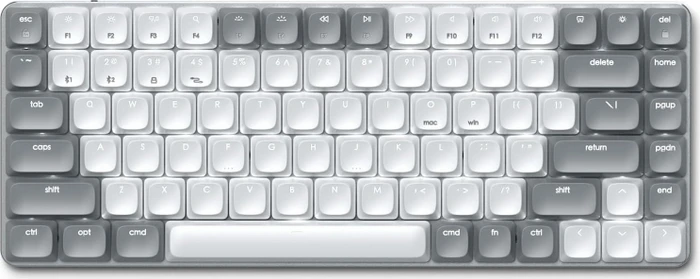 Satechi SM1 Slim Mechanical Backlit BT Keyboard, Light, weiß/grau, low-profile BROWN Switches, USB/Bluetooth, US