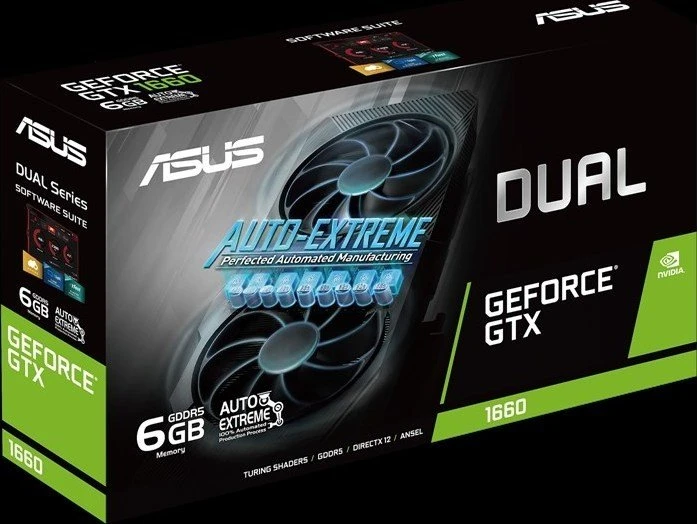 ASUS Dual GeForce GTX 1660 EVO, DUAL-GTX1660-6G-EVO, 6GB GDDR5, DVI, HDMI, DP