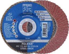 Pferd PFC 115 A 60 SG STEELOX POLIFAN Fächerschleifscheibe K60, 115x22.23mm, 10 Stück