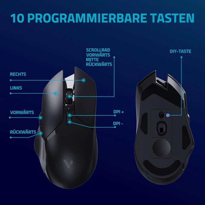 Rapoo V30PRO 8K/4K Wireless Gaming Mouse schwarz, USB