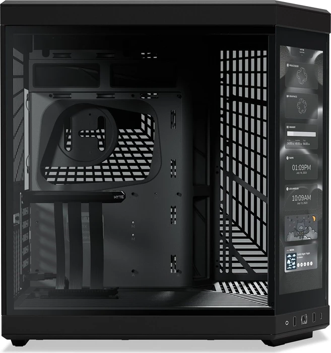 Hyte Y70 Touch Black, schwarz, Glasfenster