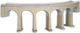 Kibri Albula-Viadukt mit Eisbrecherfundamenten, gebogen, eingleisig