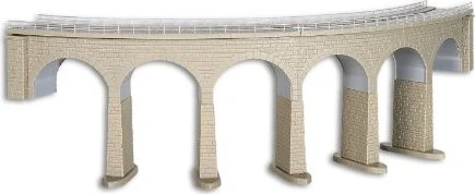 Kibri Albula-Viadukt mit Eisbrecherfundamenten, gebogen, eingleisig