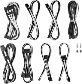 CableMod C-Series Pro ModMesh 12V-2x6 Cable Kit, Dual StealthSense, Corsair Type 4, schwarz/weiß (CM-PCSR-16X2KIT-NKKW-R-SS)