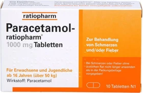 Paracetamol-ratiopharm 1000mg Tabletten, 10 Stück