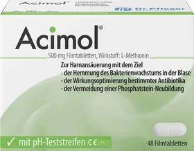 Acimol 500mg Filmtabletten mit pH-Teststreifen, 48 Stück