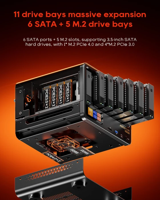 Aoostar WTR MAX 8845, AMD Ryzen 7 PRO 8845HS, 2x SFP+ 10Gb/s, 2x RJ-45 2.5GBase-T