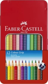 Faber-Castell Colour Grip Buntstift sortiert, Metalletui, 12er-Set