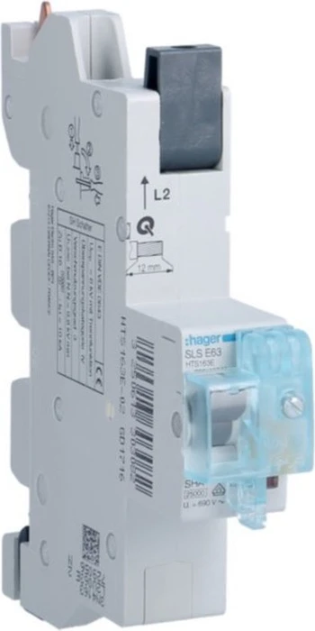 Hager SLS-Schalter 1P E-63A Sammelschiene QC Phase L2