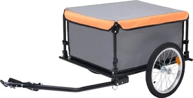 vidaXL 65kg Fahrradanhänger grau/orange