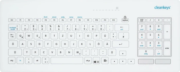 GETT InduKey KR26202 Cleankeys CK5, Touchpad, weiß, USB, DE