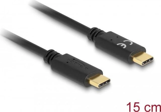 DeLOCK USB Type-C Ladekabel 15cm PD 5A mit E-Marker schwarz