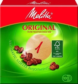 Melitta Filtertüten Rundfilter 1 braun, 100 Stück