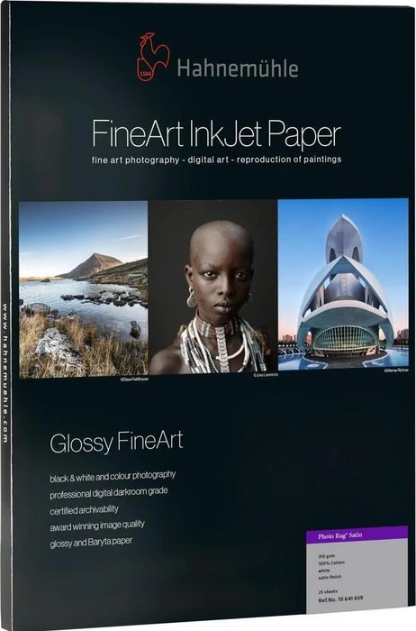 Hahnemühle Digital Glossy FineArt Photo Rag Satin Fotopapier seidenmatt weiß, A4, 310g/m², 25 Blatt