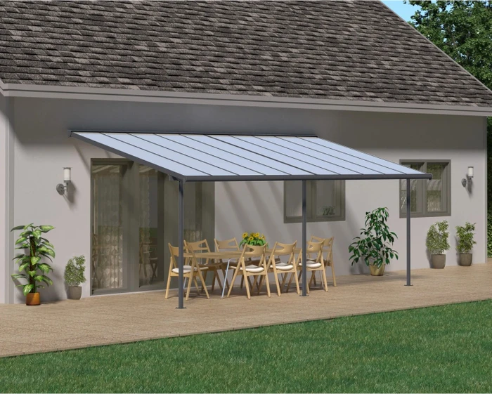 Palram Canopia Sierra Terrassenüberdachung 619x299cm grau