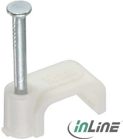 InLine Kabelschelle 10mm eckig, 10mm, weiß, 100 Stück
