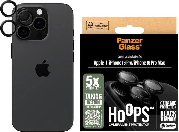 PanzerGlass Hoops Ceramic Lens Protector für Apple iPhone 16 Pro/16 Pro Max