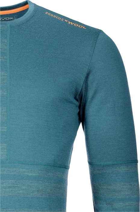 Ortovox 185 Rock'N'Wool Funktionsshirt langarm pacific green (Herren)