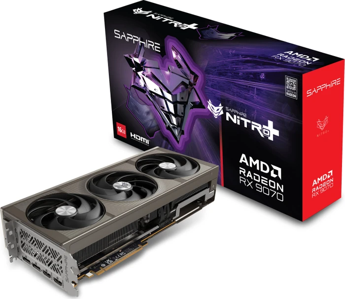 Sapphire Nitro+ Radeon RX 9070, 16GB GDDR6, 2x HDMI, 2x DP, lite retail