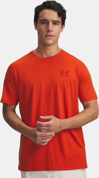 Under Armour Sportstyle Left Chest Funktionsshirt kurzarm surplus orange/cinna red (Herren)