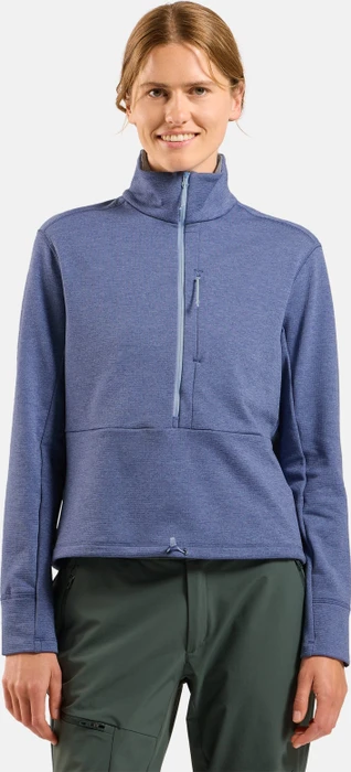 Odlo Essentials Multisport Midlayer Half Zip Funktionsshirt langarm blue heron melange (Damen)