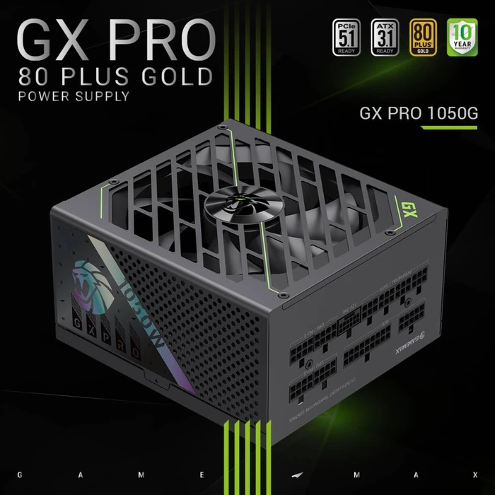 GameMax GX Pro Gold 1050G schwarz 1050W, ATX 3.1