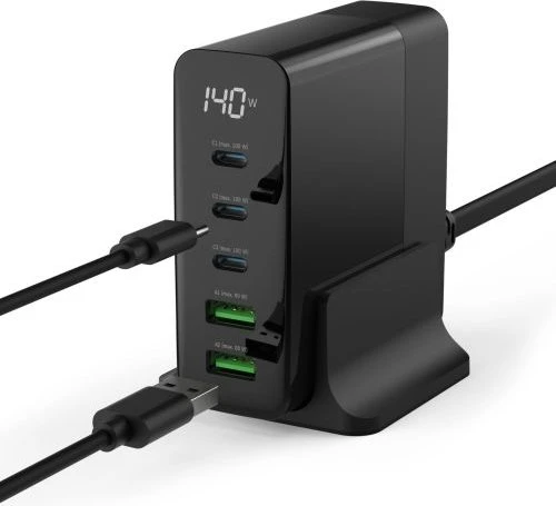 Ansmann Desktop Charger mit Display DC5140PD 140W 5-Port schwarz