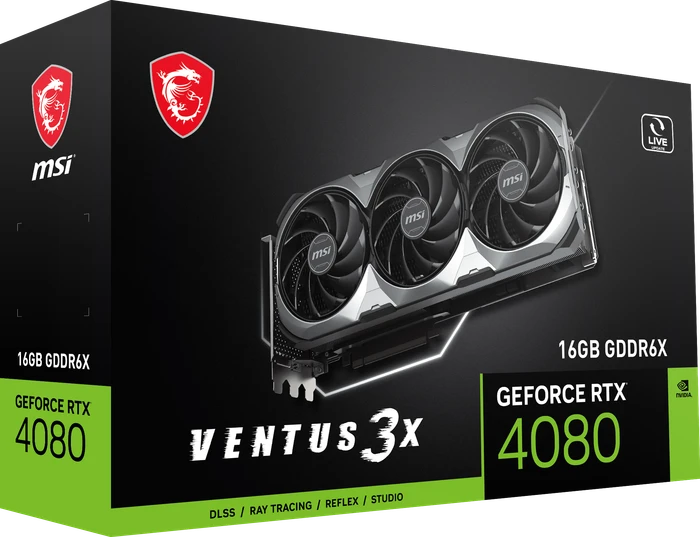 MSI GeForce RTX 4080 Ventus 3X 16G, 16GB GDDR6X, HDMI, 3x DP