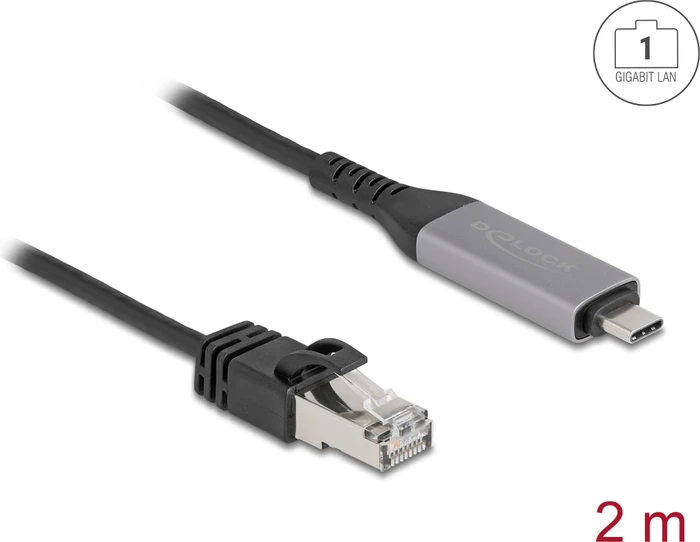 DeLOCK Gigabit LAN-Adapterkabel, 2m, RJ-45, USB-C 3.0 [Stecker]