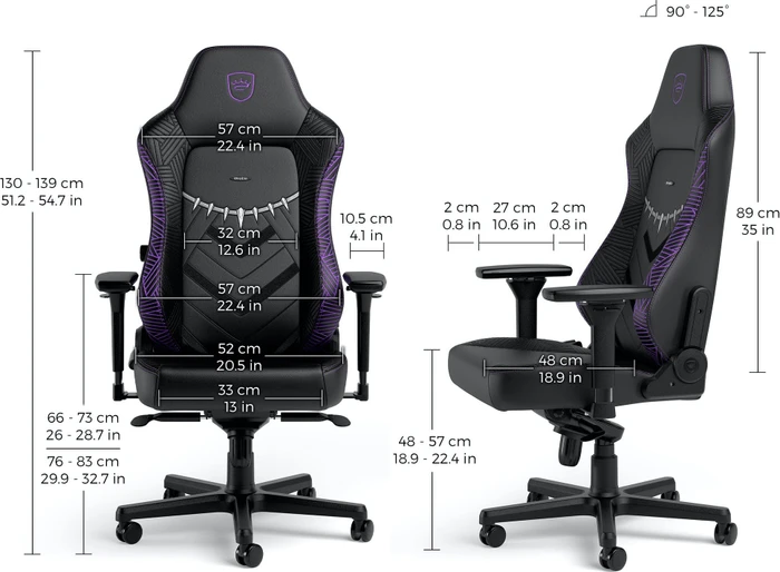 noblechairs Hero Black Panther Edition Gamingstuhl, schwarz/violett