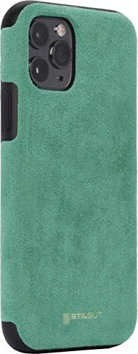 Stilgut Alcantara Cover für Apple iPhone 11 Pro grün