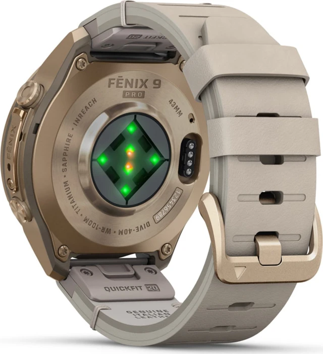 Garmin Fenix 9 Pro inReach 43mm autumn gold titanium/bone leather