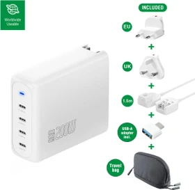 4smarts Ladegerät GaN Flex Pro 4x USB-C Travel Edition 200W weiß