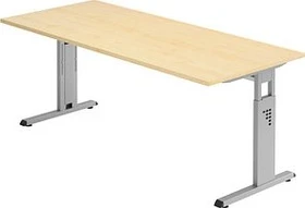 Hammerbacher Ergonomic O-Serie OS19/3 Schreibtisch 180x80cm Ahorn/silber