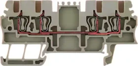 Weidmüller ZDU 1.5/4AN Durchgangs-Reihenklemme, Zugfederanschluss, 1.5 mm², 500 V, 17.5 A, dunkelbeige