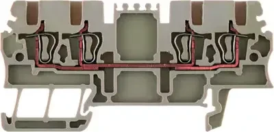 Weidmüller ZDU 1.5/4AN Durchgangs-Reihenklemme, Zugfederanschluss, 1.5 mm², 500 V, 17.5 A, dunkelbeige