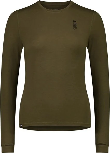 Mons Royale Cascade Merino Base Layer Funktionsshirt langarm dark olive (Damen)