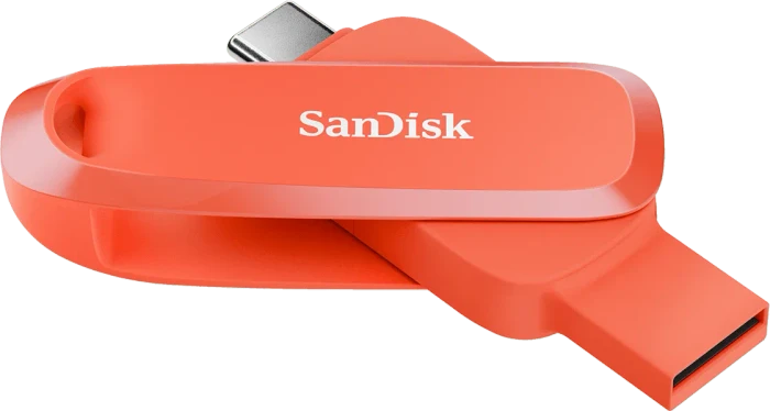 SanDisk Phone Drive for Android 256GB Nasturium Orange, USB-A + USB-C, USB 3.2 Gen 1×1
