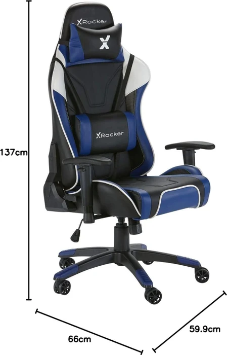 X Rocker Agility Esports Gamingstuhl, blau/schwarz